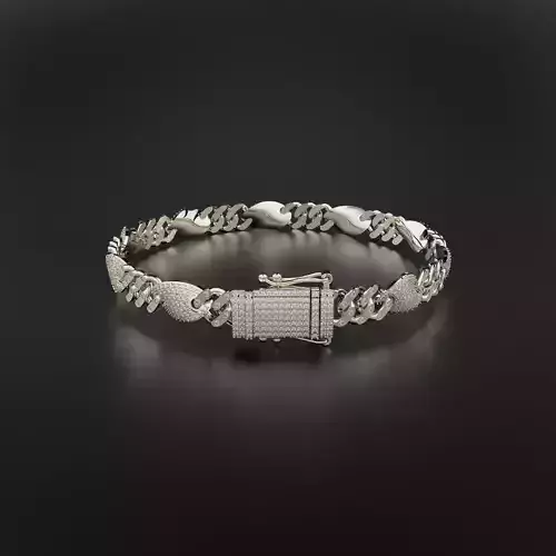 Bracelet sterling silver with diamonds