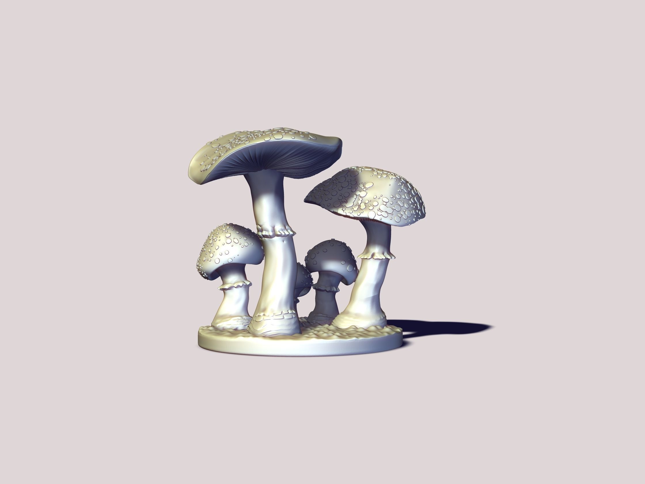 printready mushroom amanita 3D print model_4