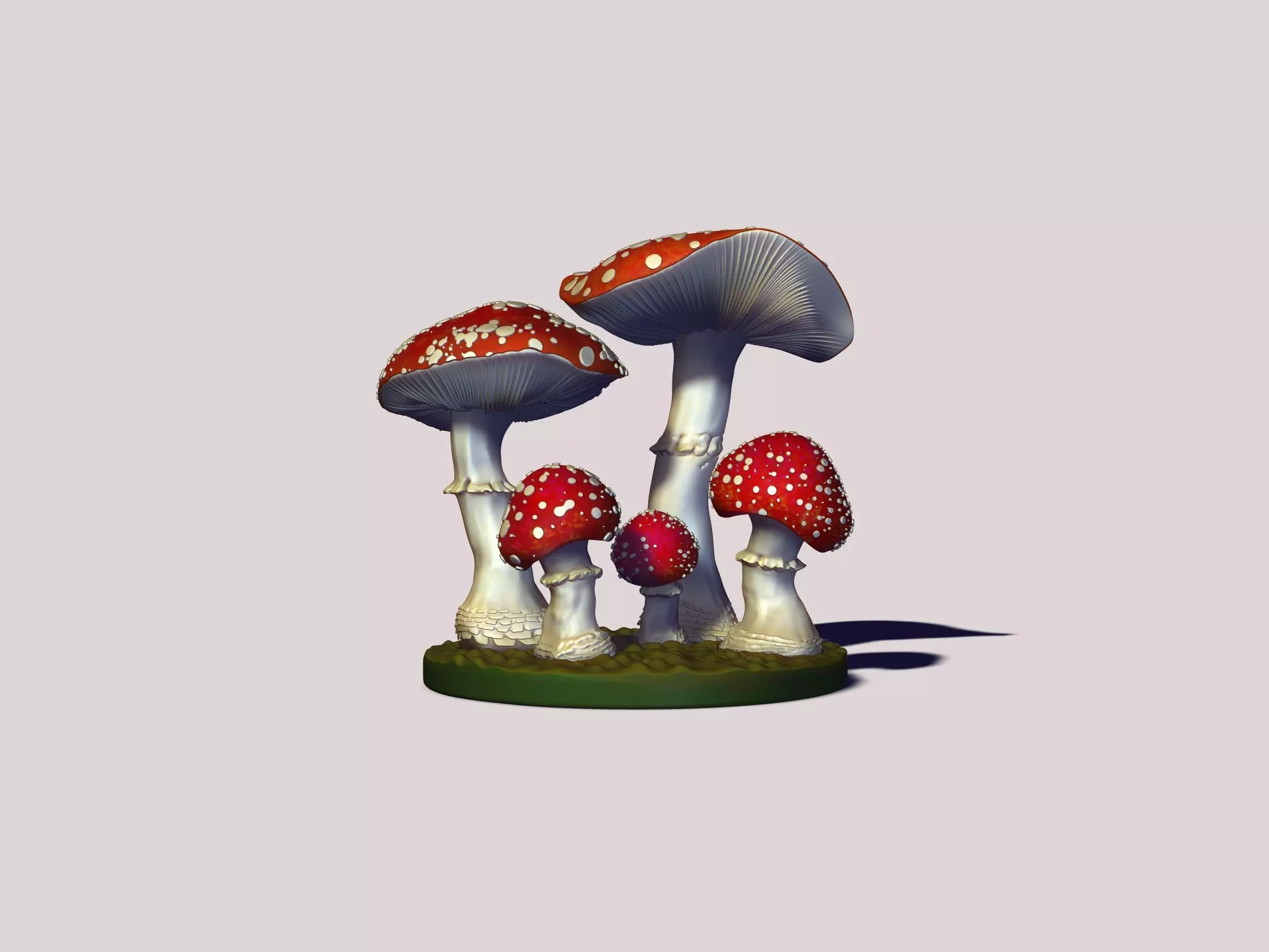printready mushroom amanita 3D print model_0