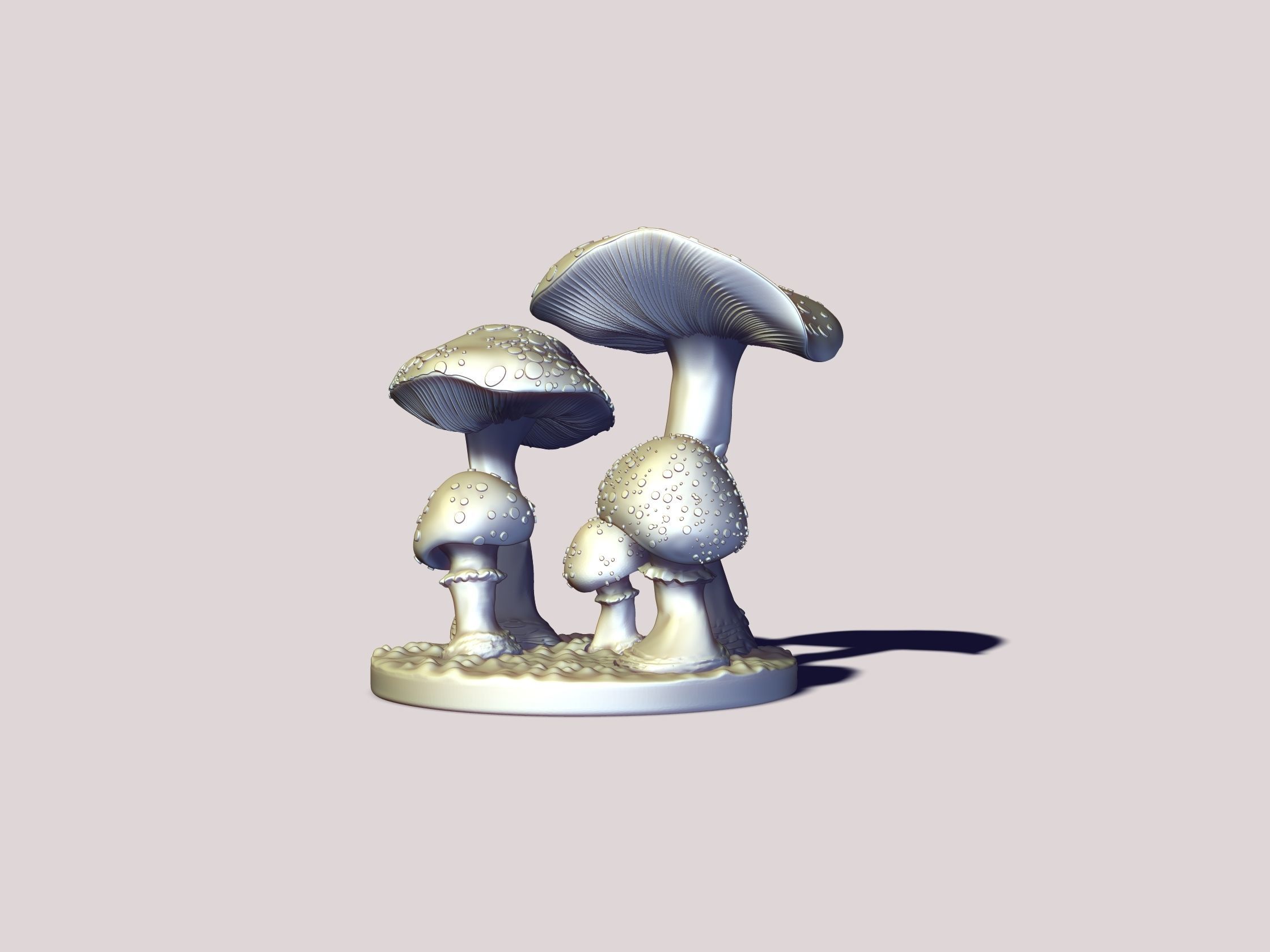 printready mushroom amanita 3D print model_3