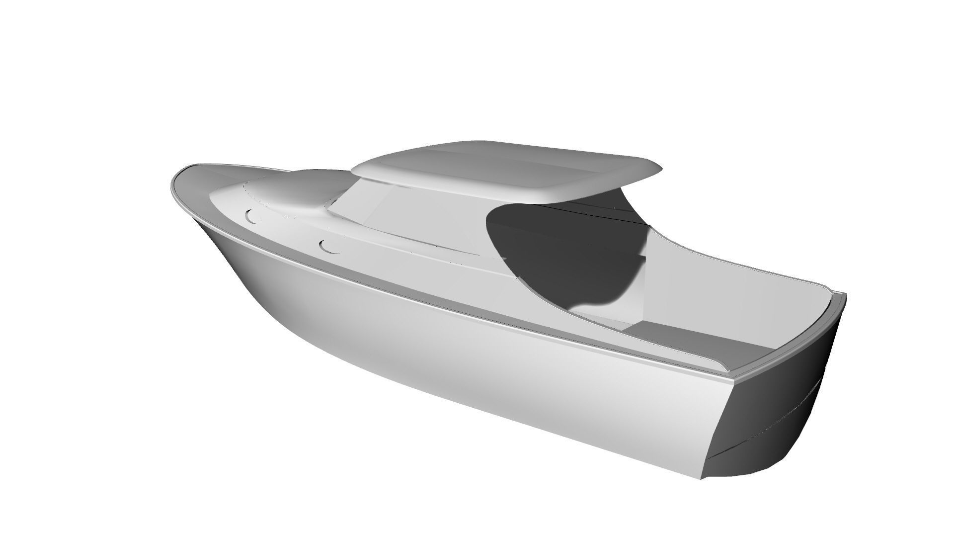 34 Foot Classic Downeast Boat  Hull Design 3D model_11