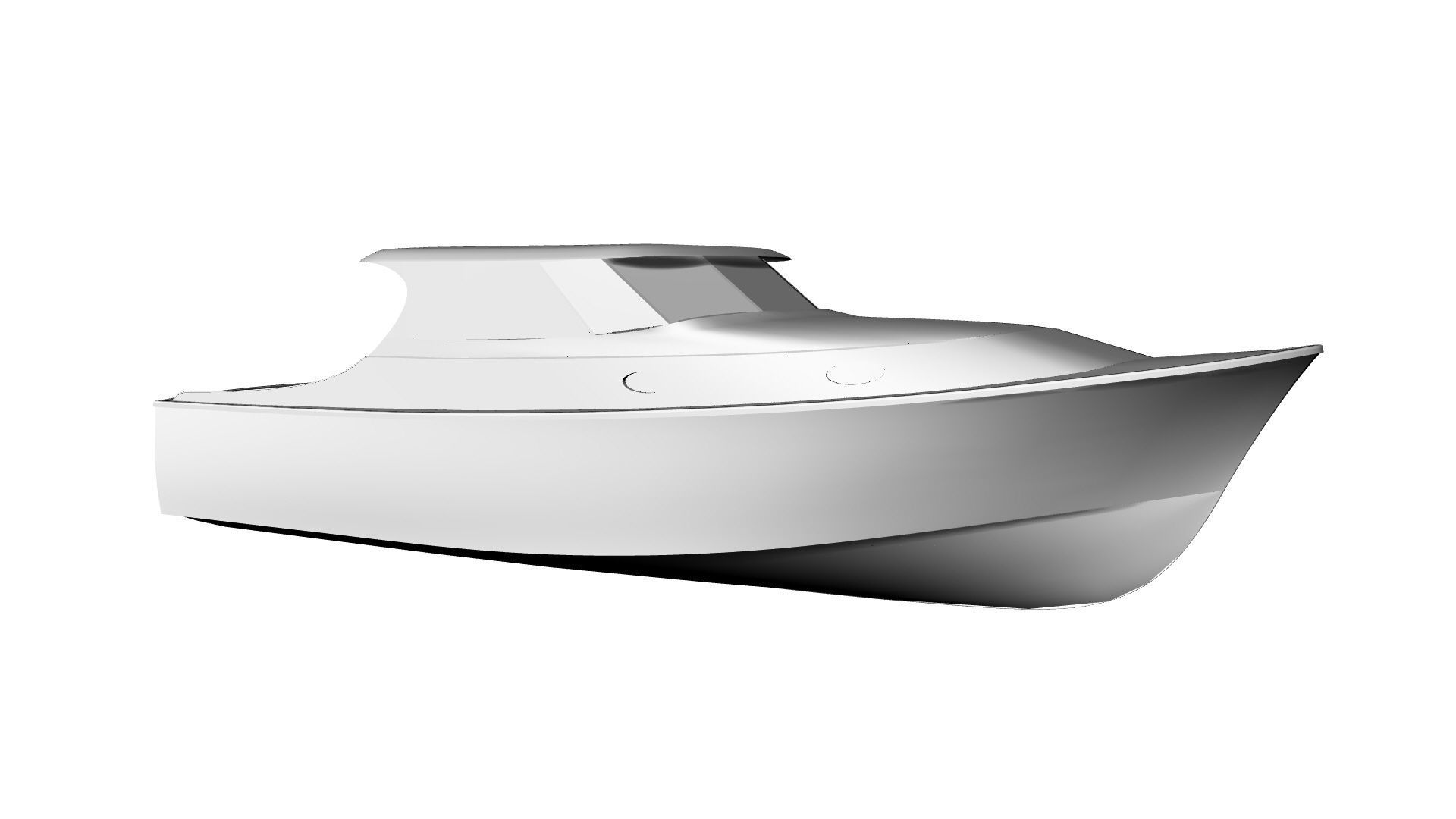 34 Foot Classic Downeast Boat  Hull Design 3D model_5