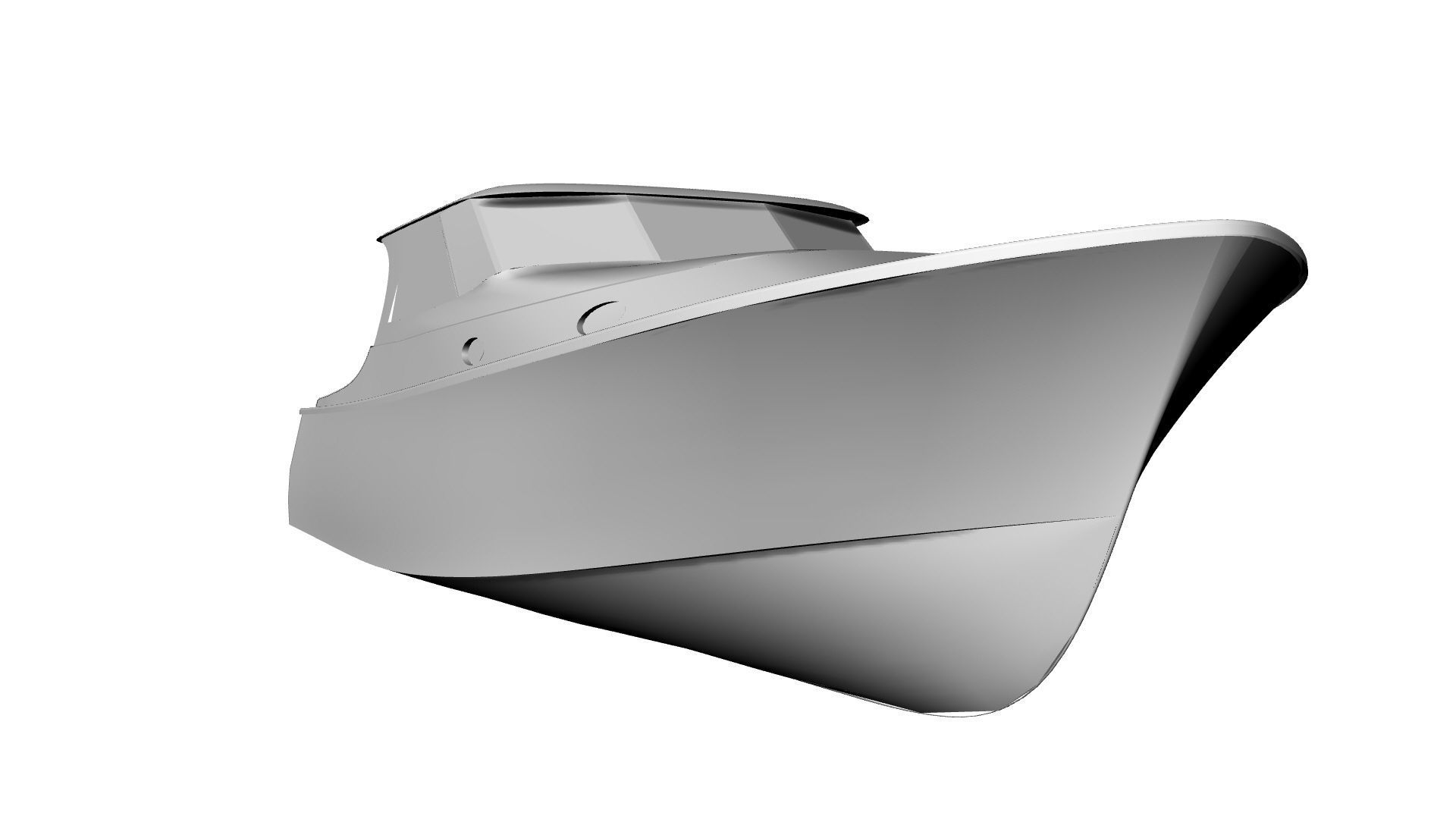 34 Foot Classic Downeast Boat  Hull Design 3D model_14