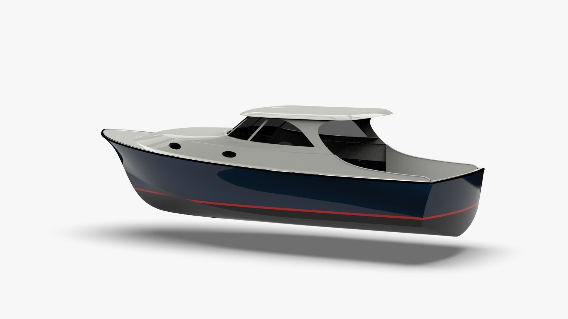 34 Foot Classic Downeast Boat  Hull Design 3D model_33