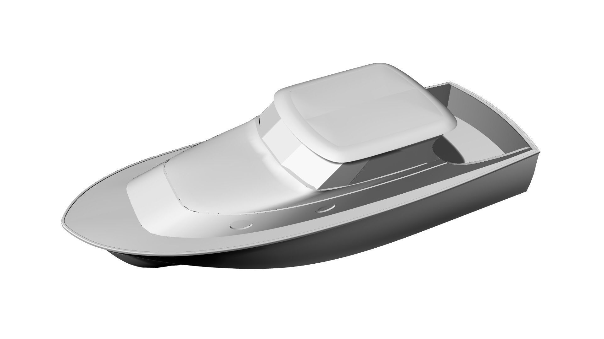 34 Foot Classic Downeast Boat  Hull Design 3D model_9