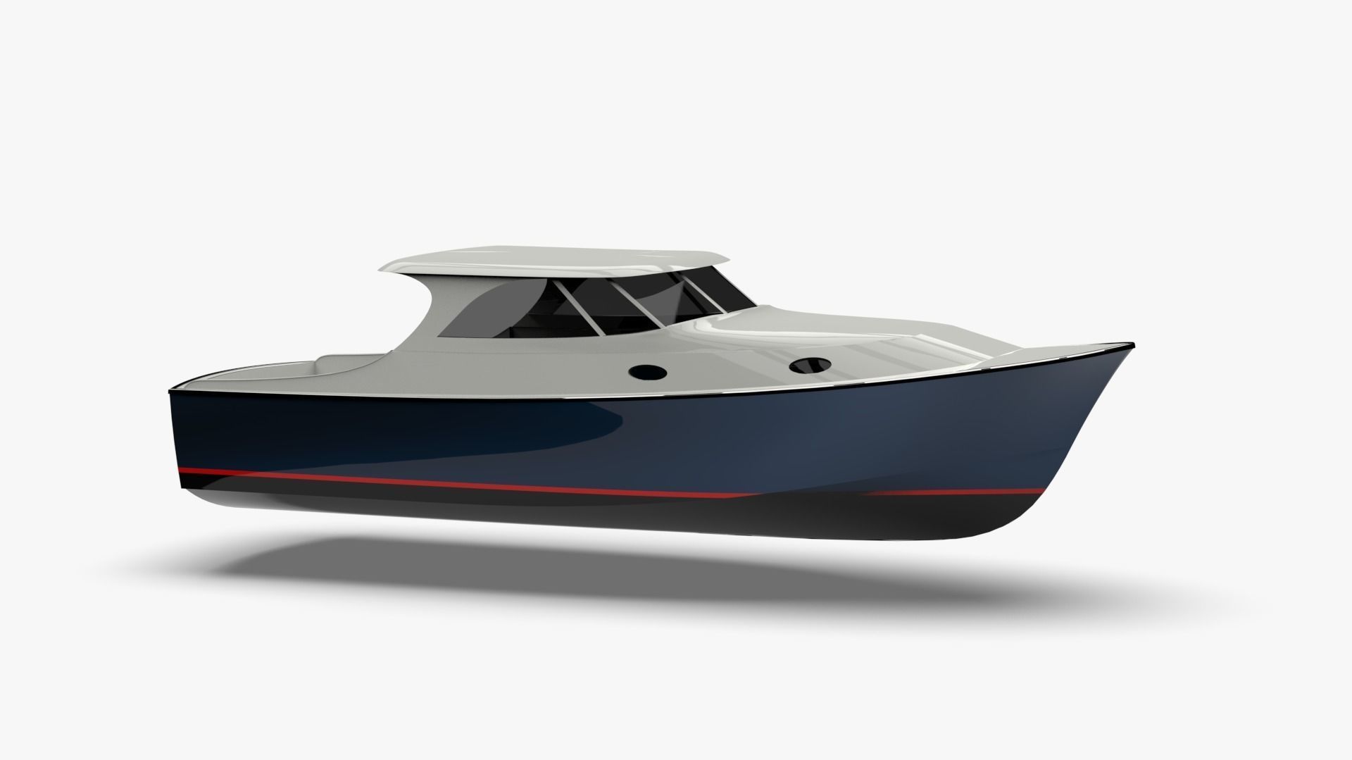 34 Foot Classic Downeast Boat  Hull Design 3D model_22