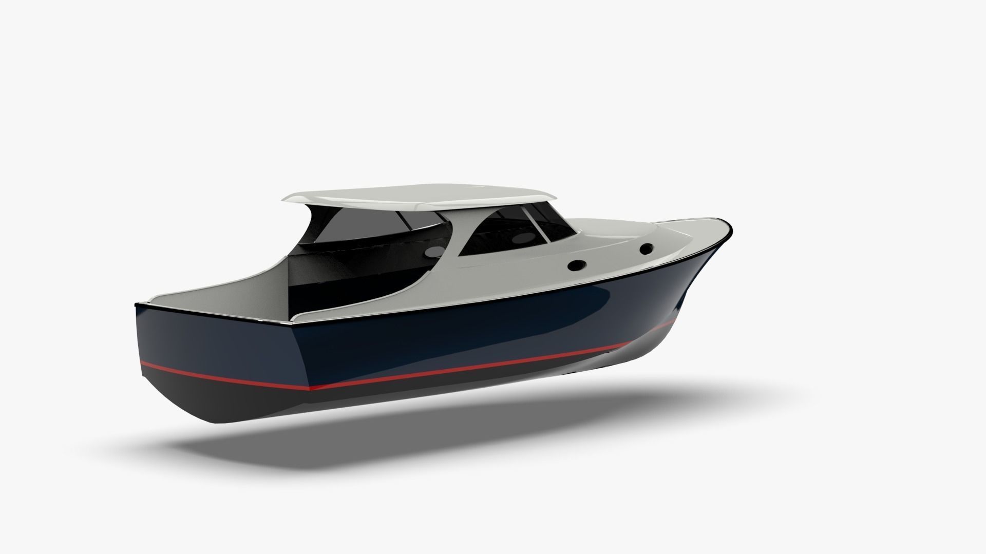 34 Foot Classic Downeast Boat  Hull Design 3D model_32