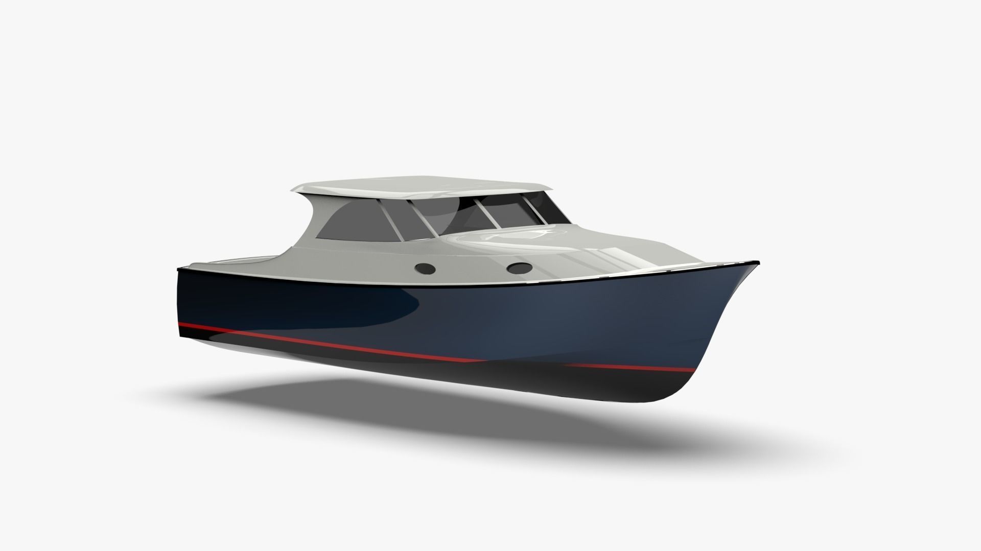 34 Foot Classic Downeast Boat  Hull Design 3D model_17