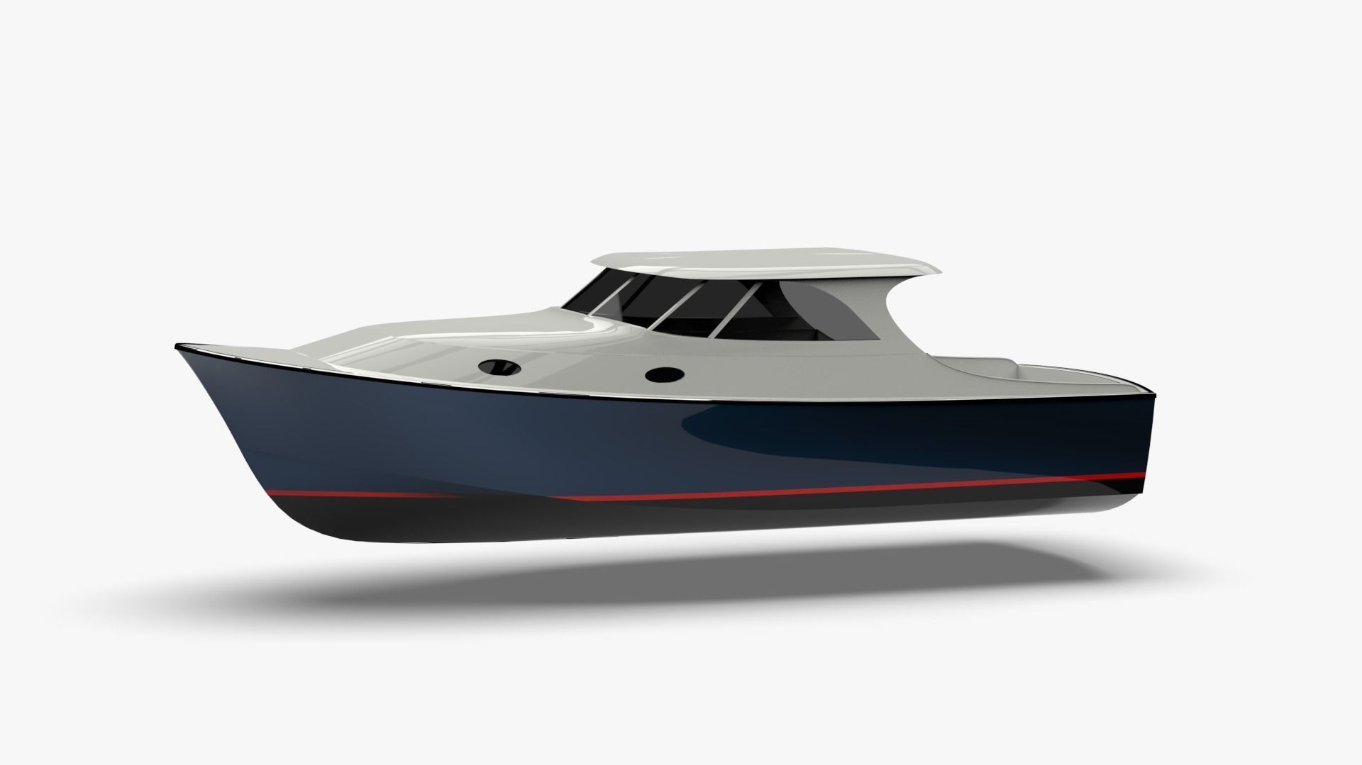 34 Foot Classic Downeast Boat  Hull Design 3D model_21