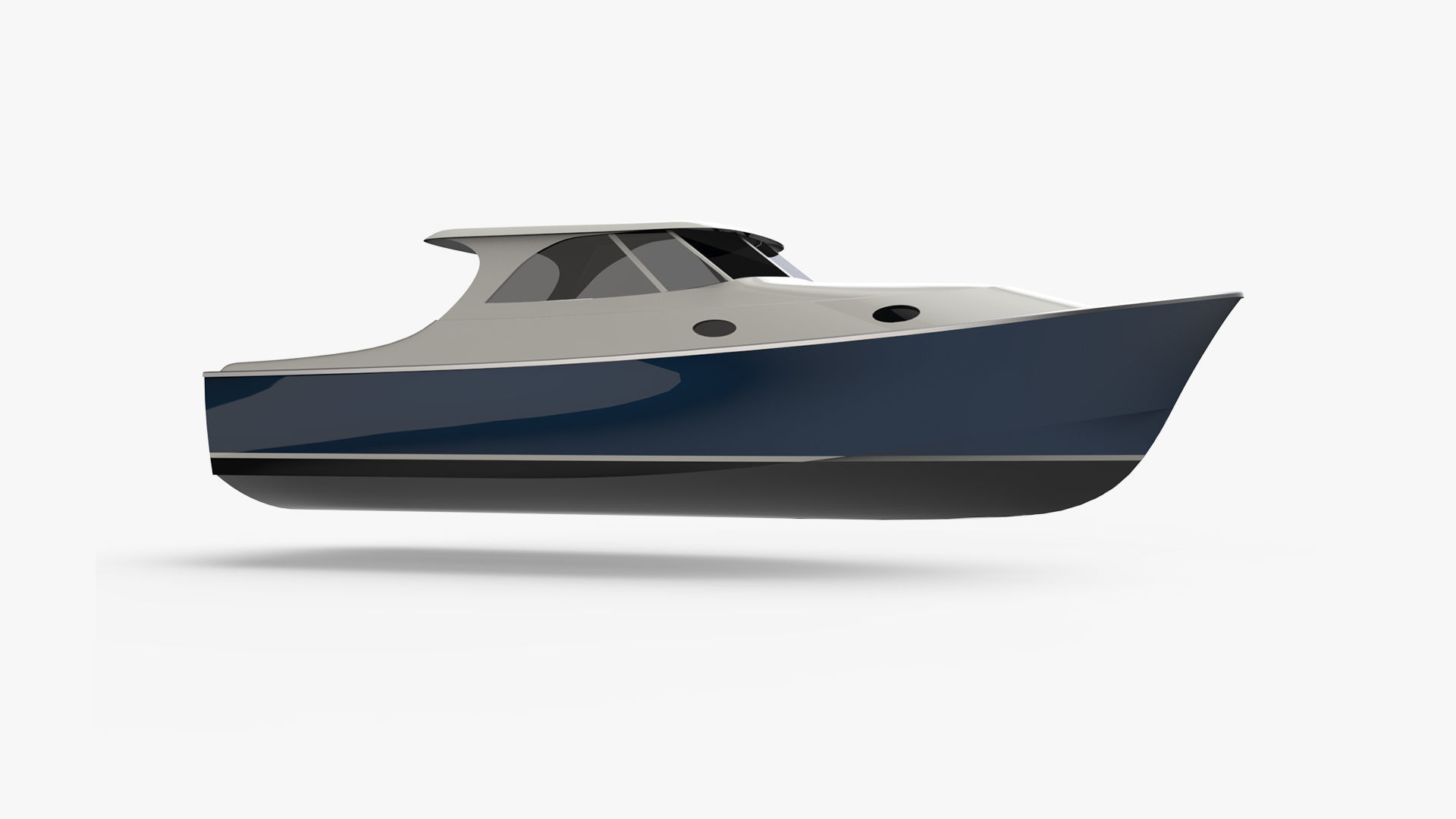 34 Foot Classic Downeast Boat  Hull Design 3D model_4