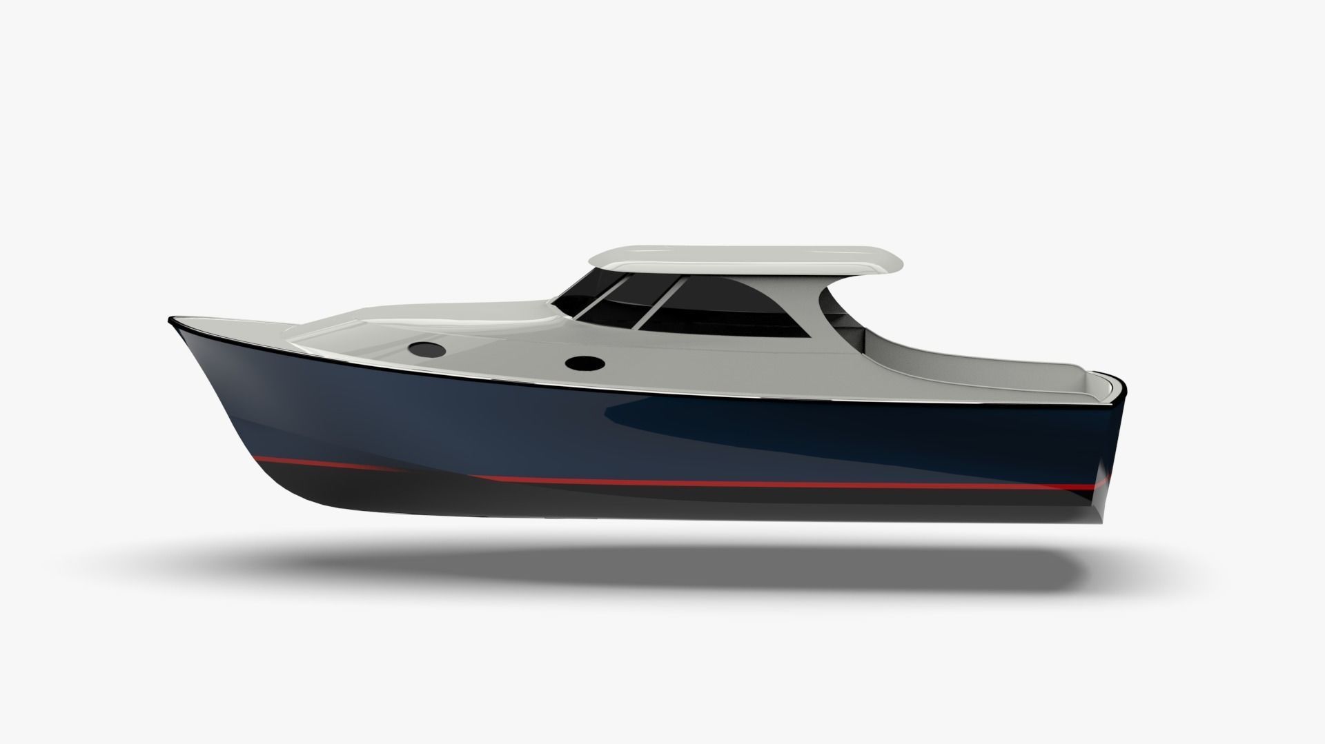 34 Foot Classic Downeast Boat  Hull Design 3D model_30