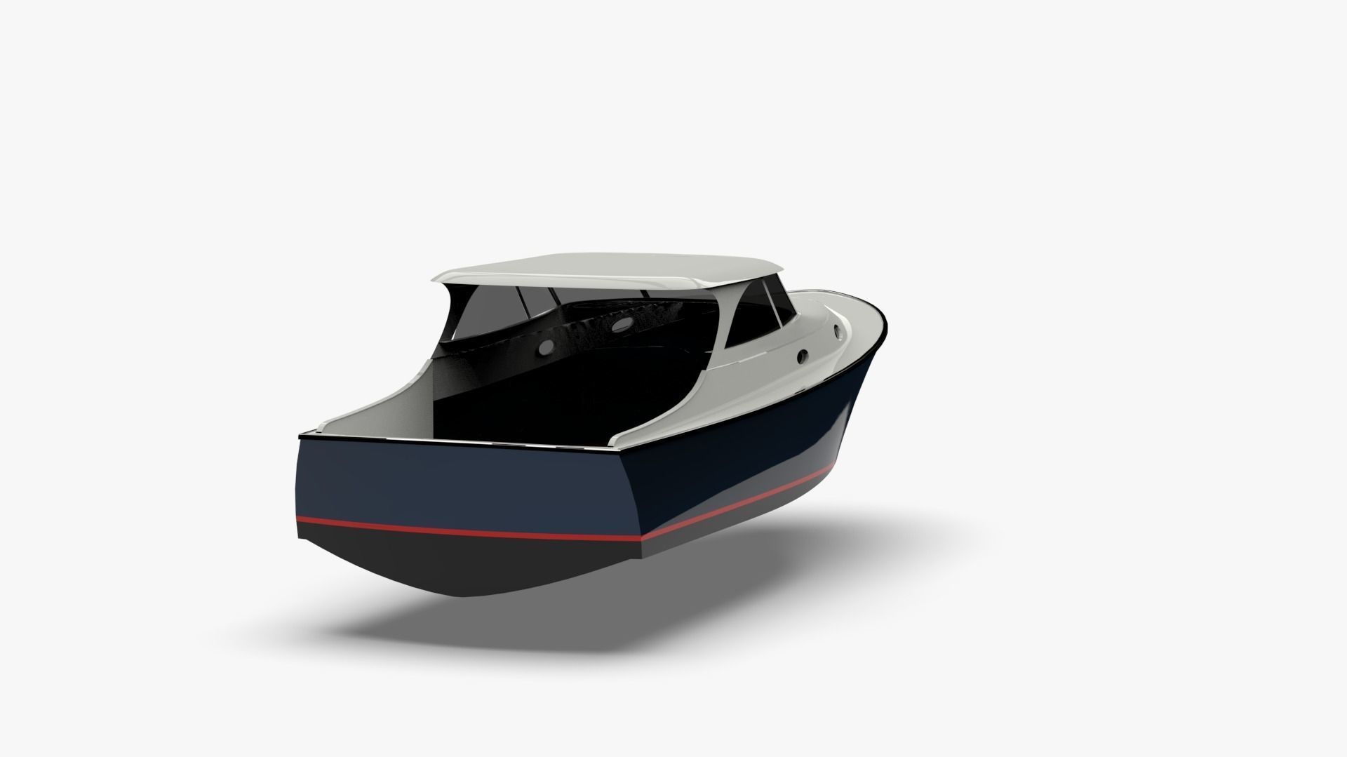 34 Foot Classic Downeast Boat  Hull Design 3D model_27
