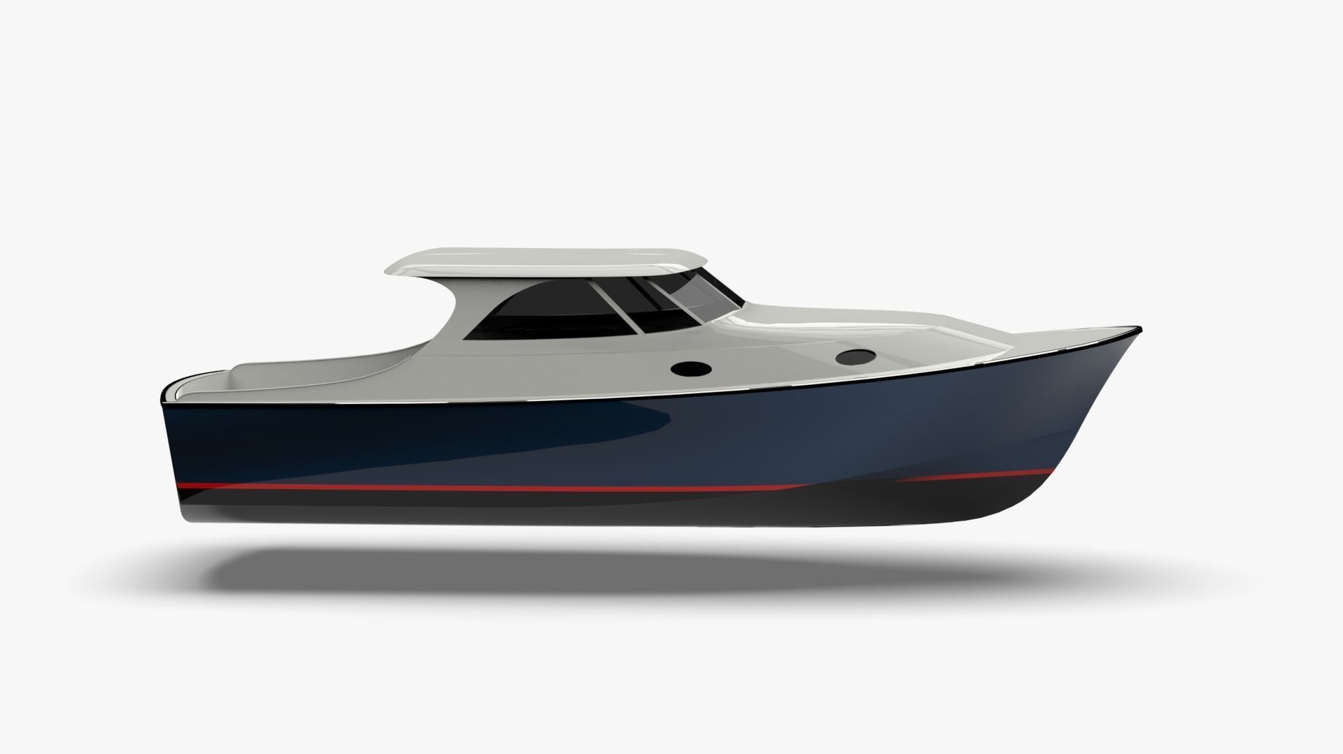 34 Foot Classic Downeast Boat  Hull Design 3D model_31