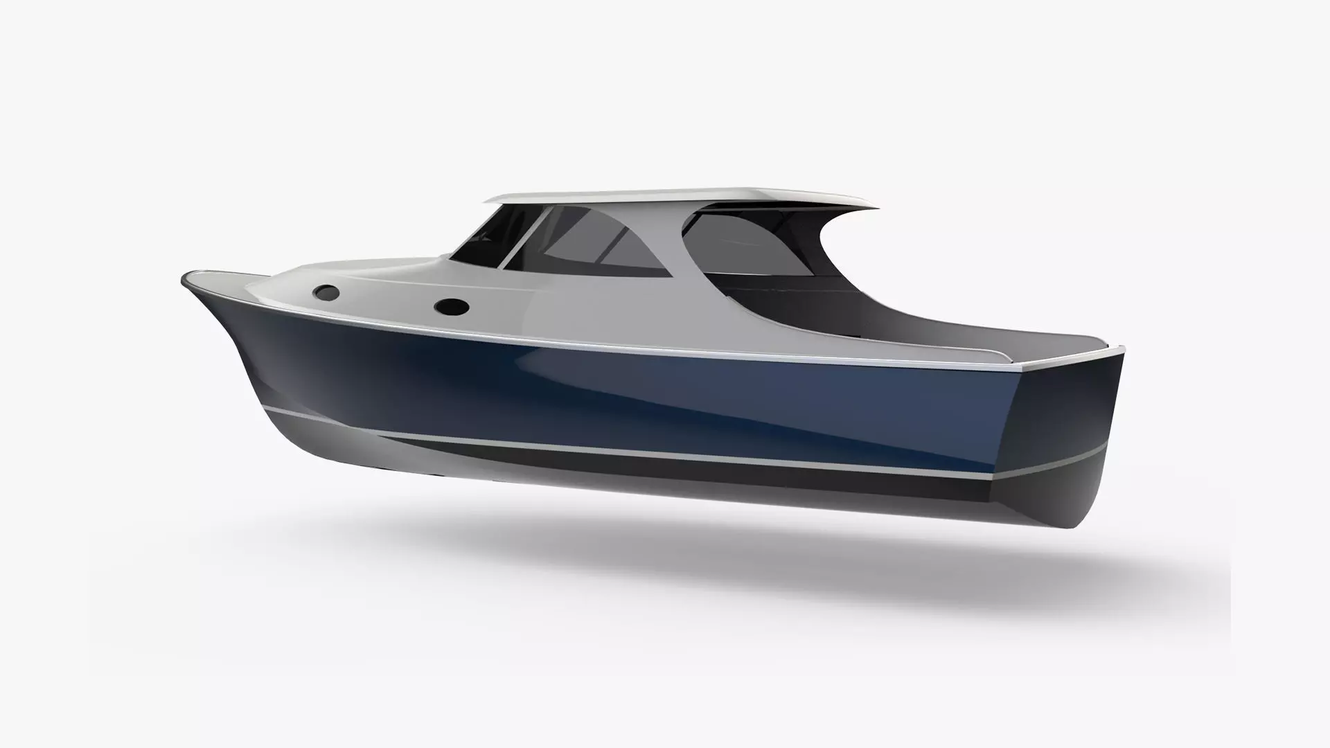 34 Foot Classic Downeast Boat  Hull Design 3D model_0