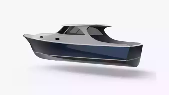 34 Foot Classic Downeast Boat  Hull Design 3D model