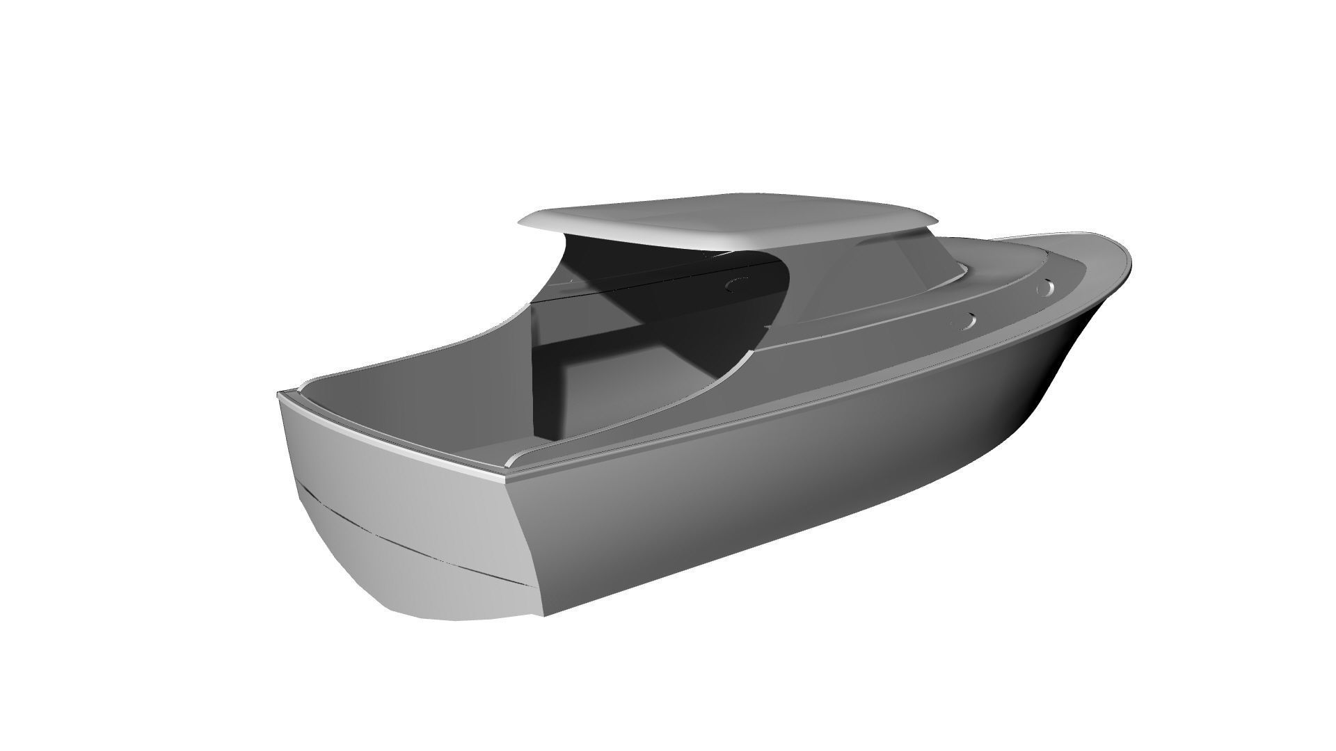34 Foot Classic Downeast Boat  Hull Design 3D model_12