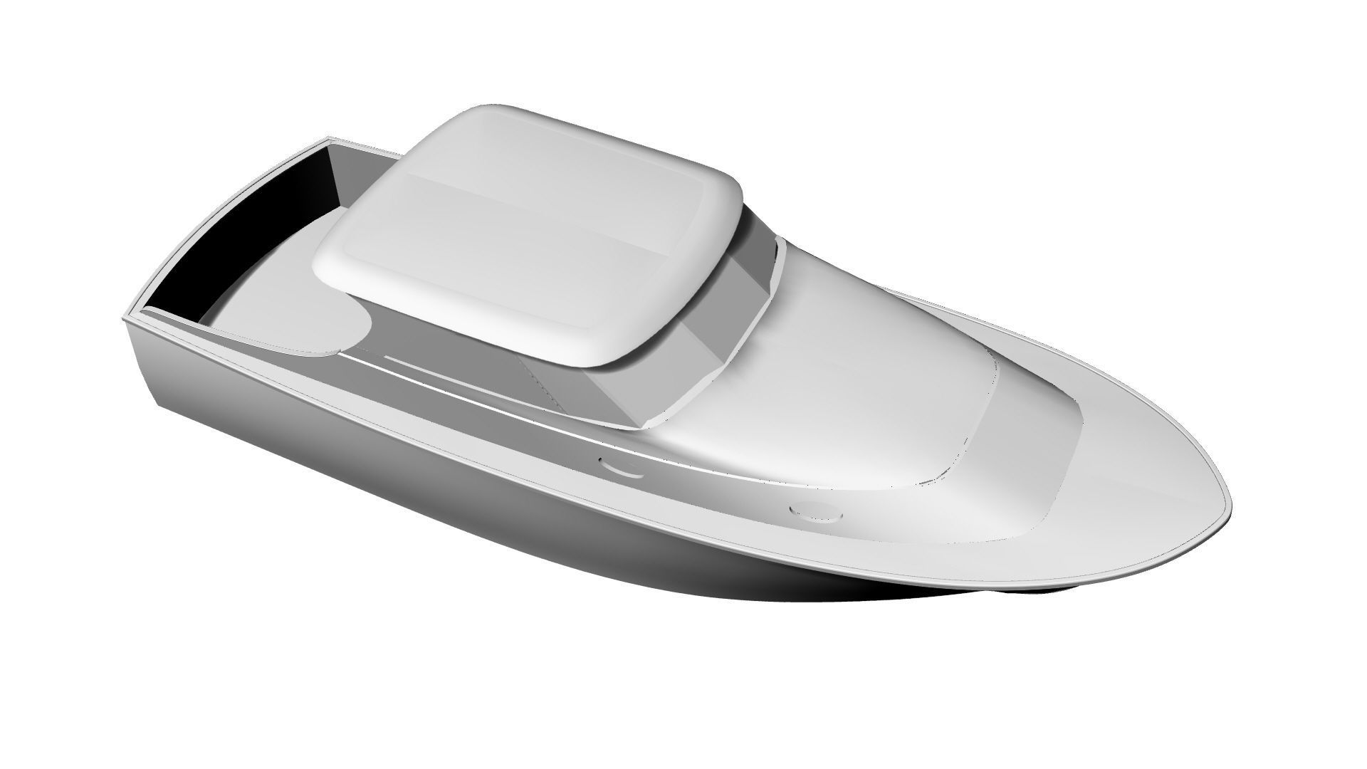 34 Foot Classic Downeast Boat  Hull Design 3D model_7