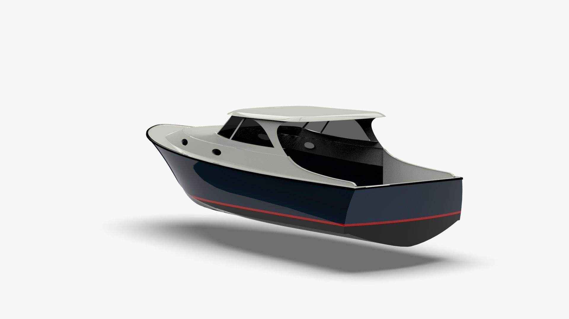 34 Foot Classic Downeast Boat  Hull Design 3D model_26