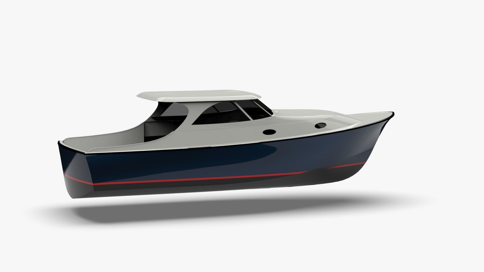 34 Foot Classic Downeast Boat  Hull Design 3D model_29