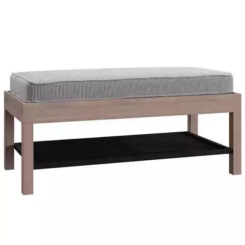 Lucy Mango Wood  Steel Storage Bench 3D model