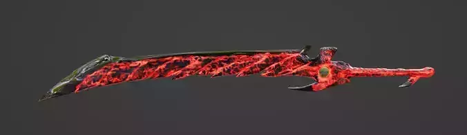 lowpoly sword flaming
