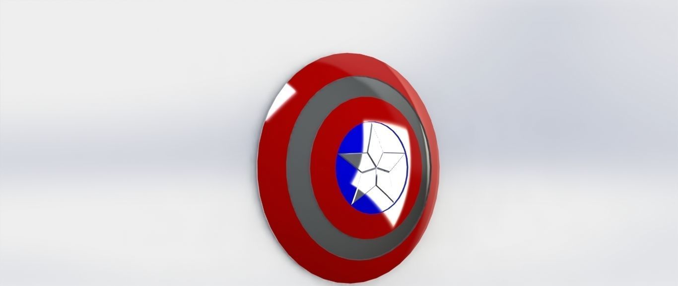 Capitan america shield 3D model_2