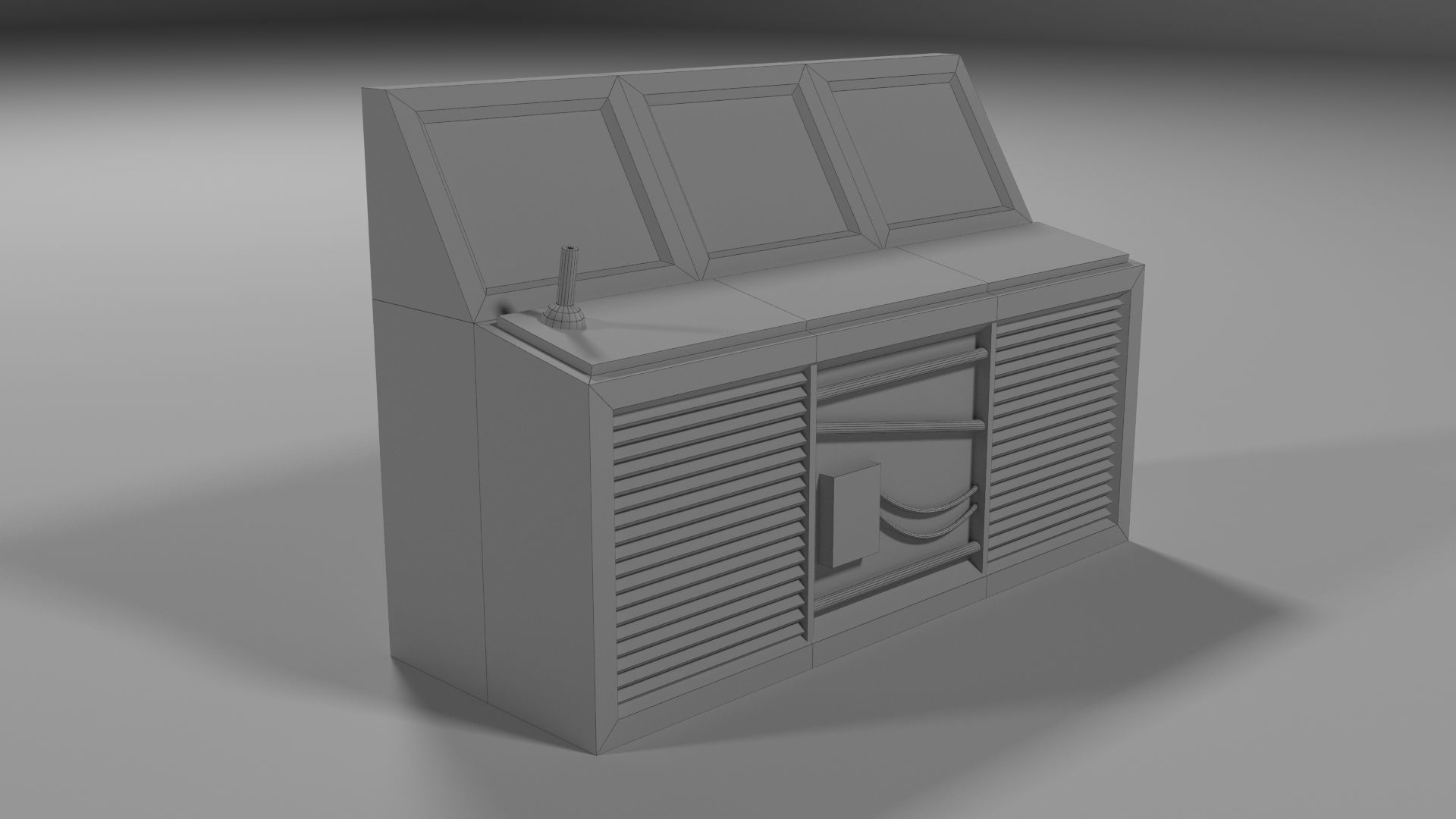 Sci-fi old Terminal Low-poly 3D model_4