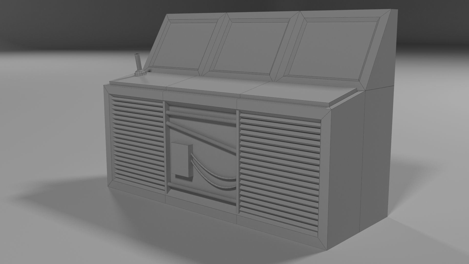Sci-fi old Terminal Low-poly 3D model_5