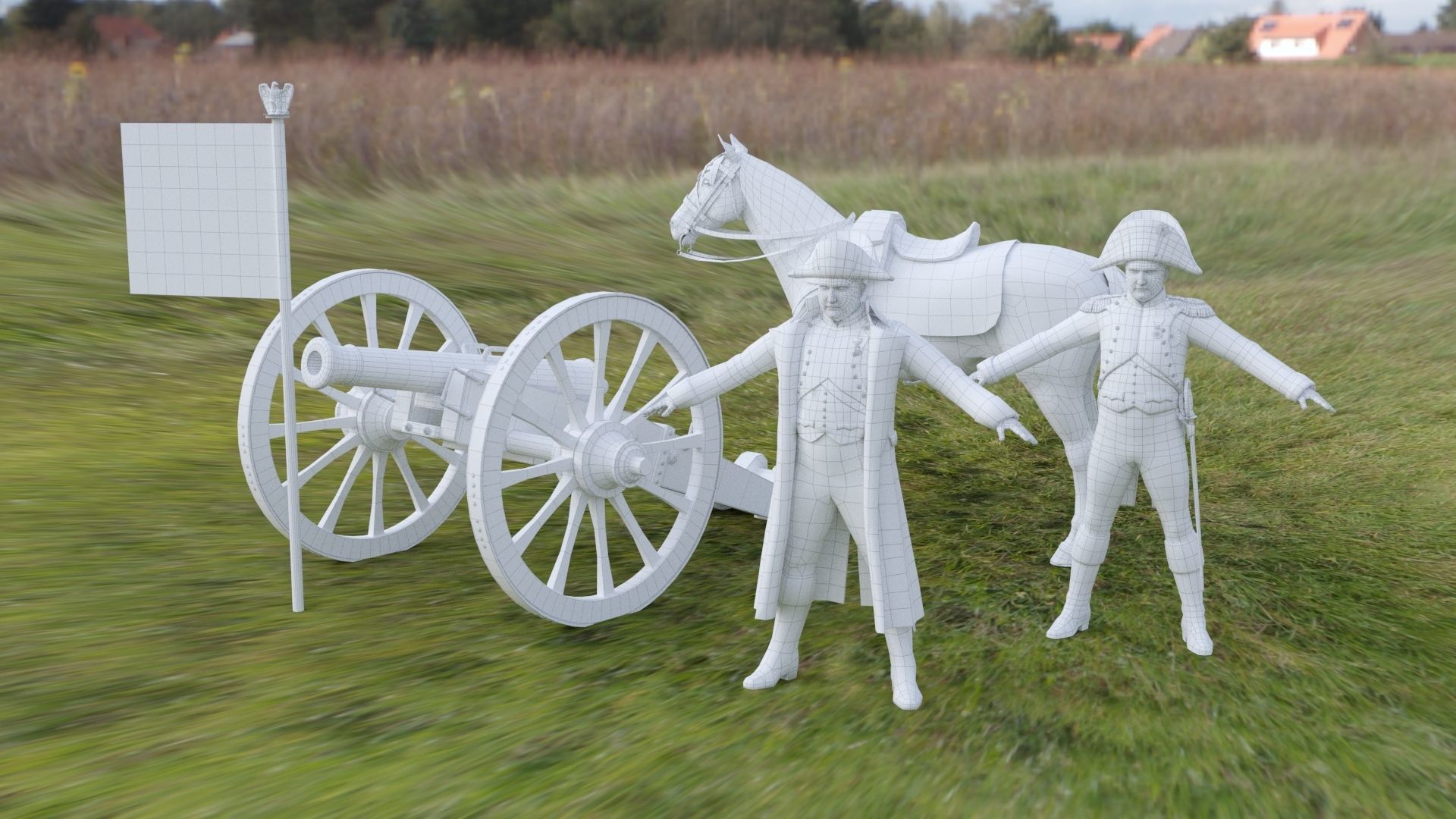 Napoleone napoleon in uniform Low-poly 3D model_2