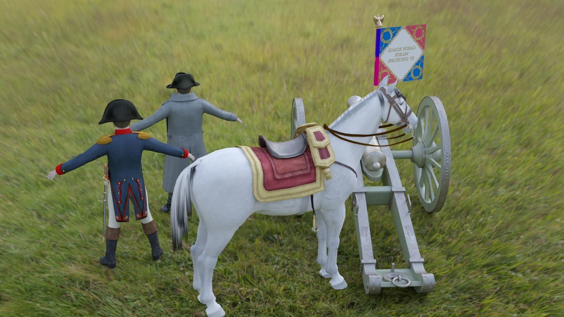 Napoleone napoleon in uniform Low-poly 3D model_3