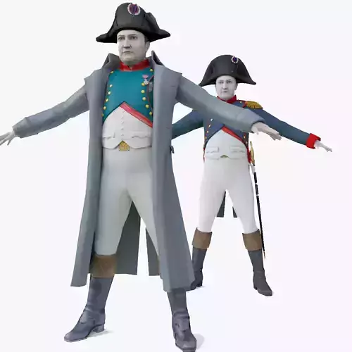 Napoleone napoleon in uniform Low-poly 3D model
