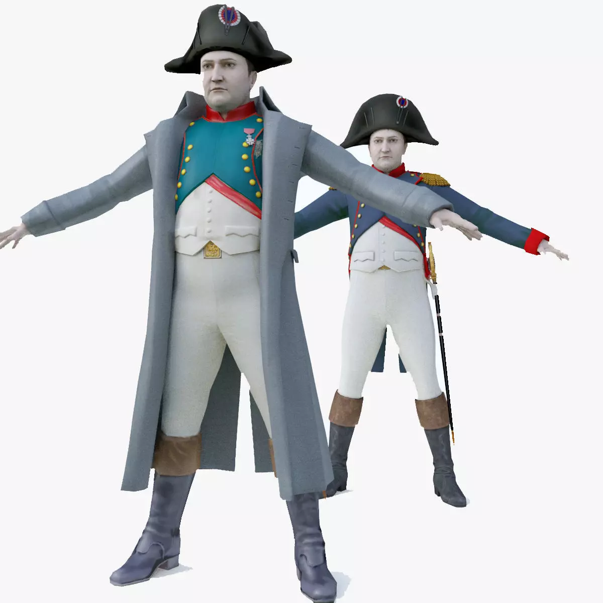 Napoleone napoleon in uniform Low-poly 3D model_0