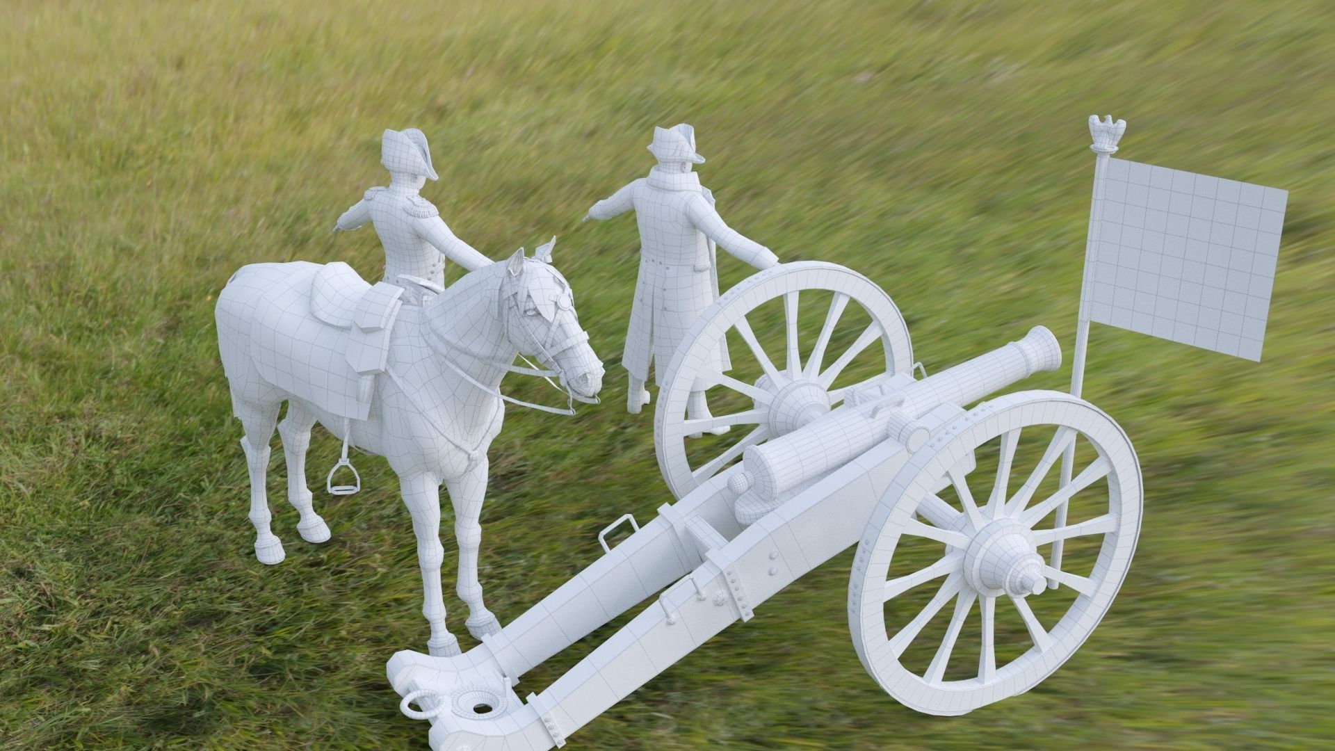 Napoleone napoleon in uniform Low-poly 3D model_6