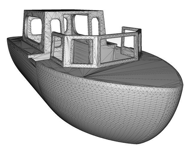 Wooden Tourist Boat Toy Low-poly 3D model_3