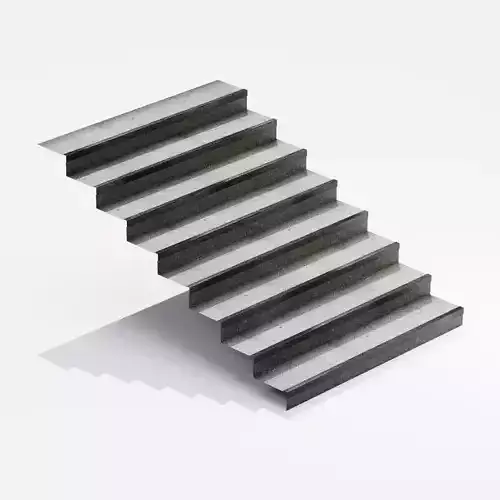 Blender Asset - Old Concrete Staircase Free low-poly 3D model