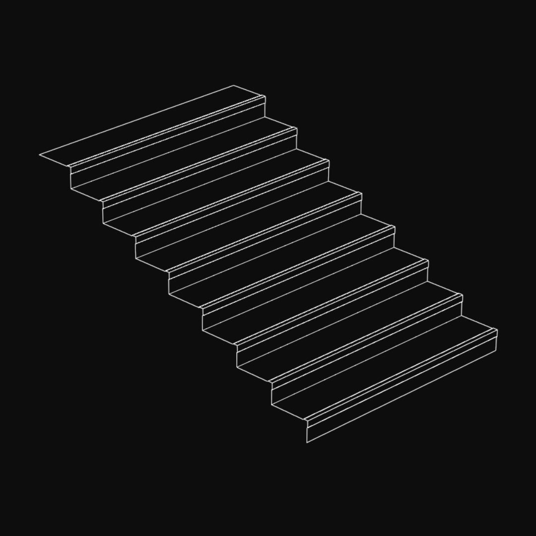 Blender Asset - Old Concrete Staircase Free low-poly 3D model_3