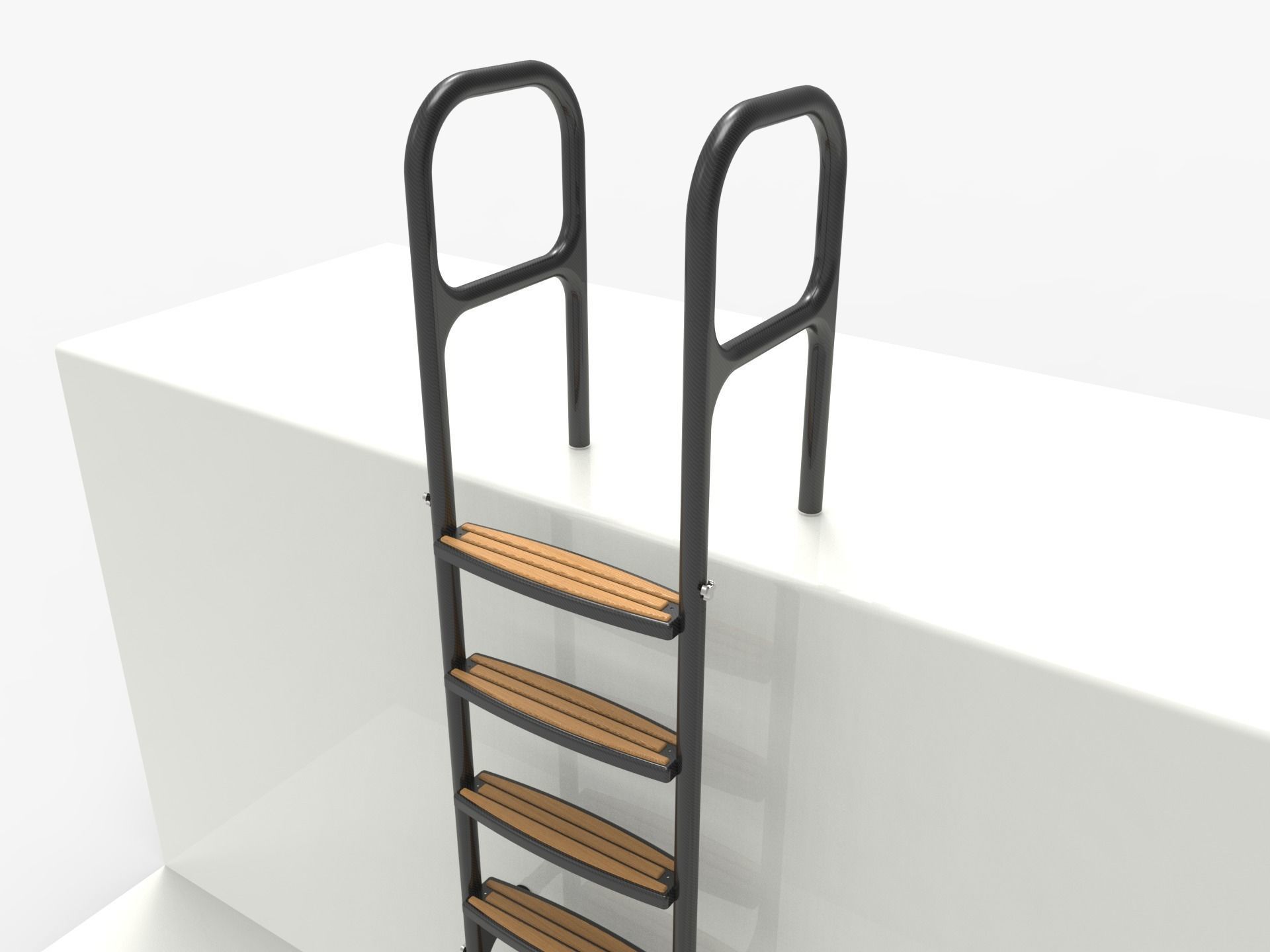 Carbon Fiber Yacht Swim Ladder  3D model_2