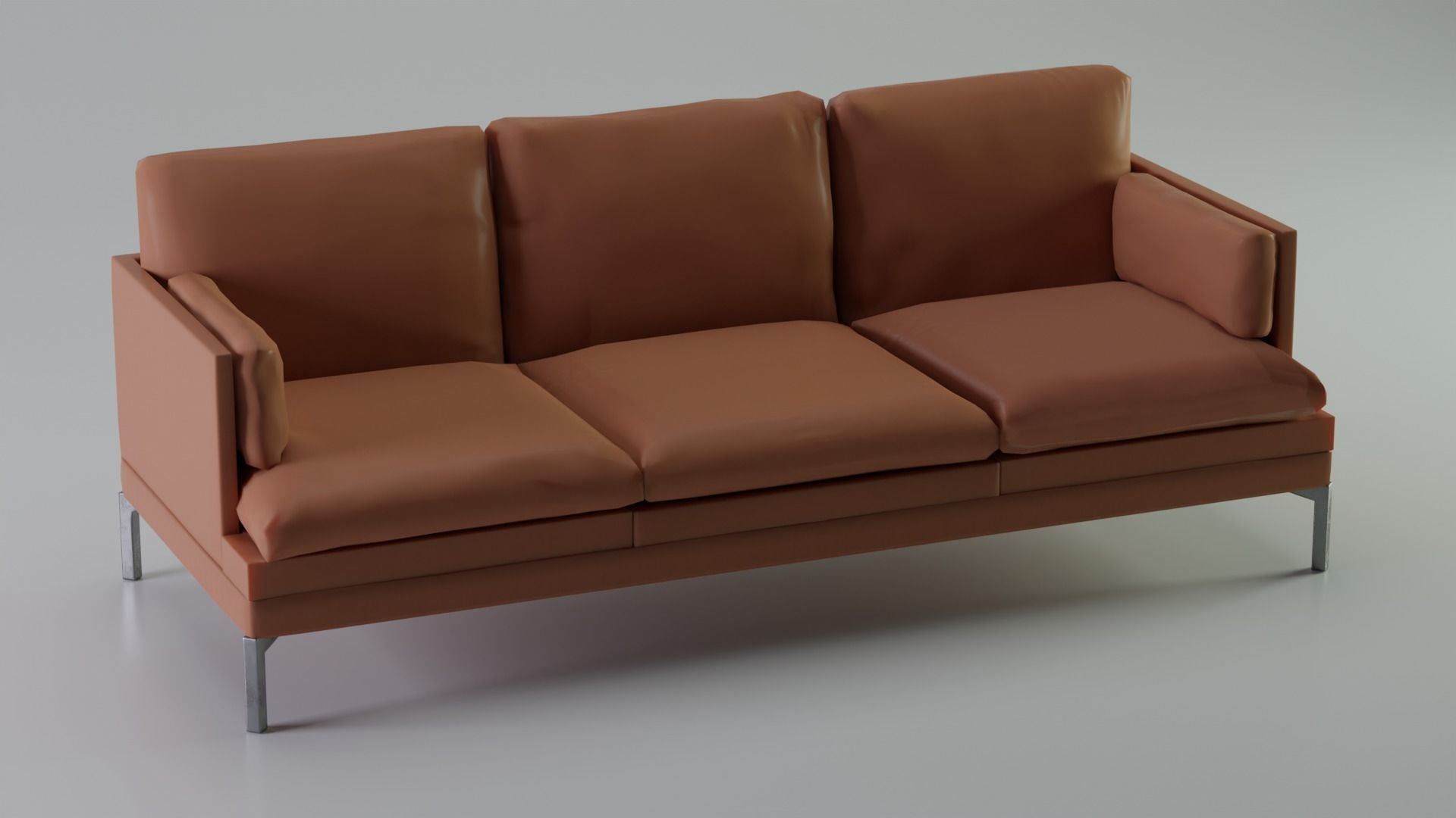 Leather Sofa Free low-poly 3D model_2