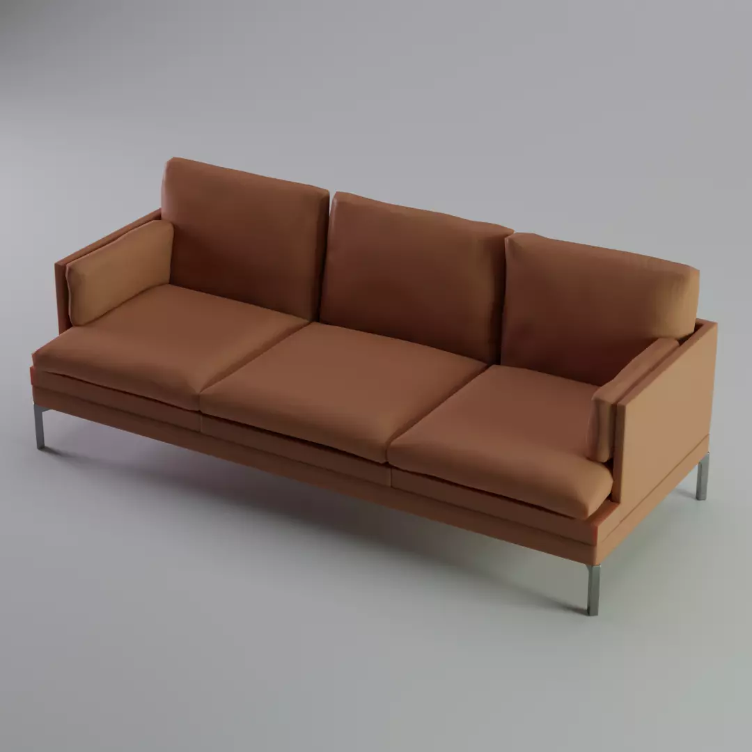 Leather Sofa Free low-poly 3D model_0
