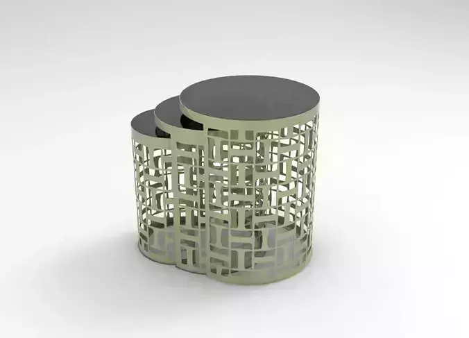 Metal Round Table 03 3D print model