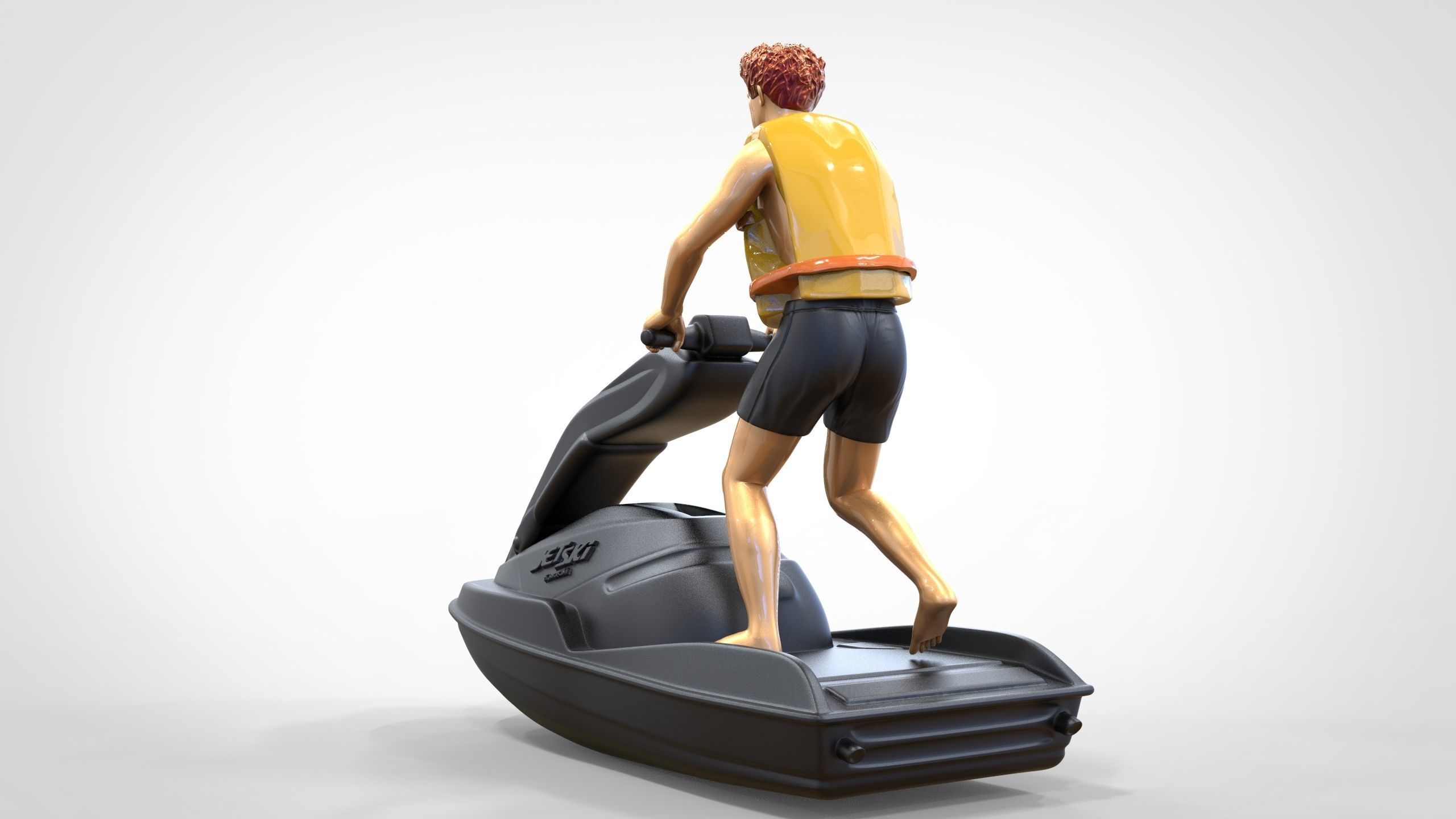 N1 Jetski Driver standing 3D print model_2