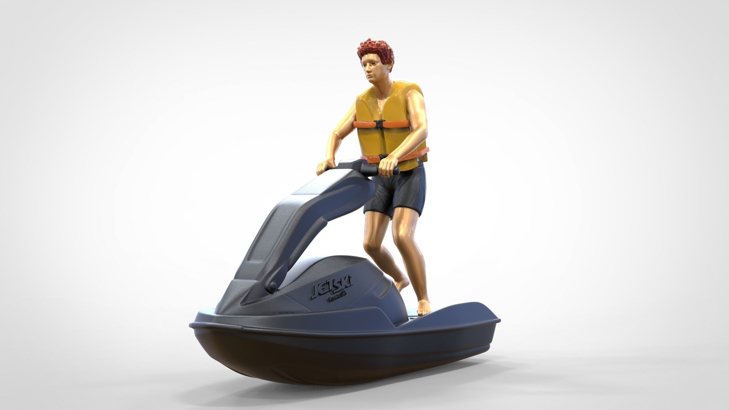 N1 Jetski Driver standing 3D print model_29