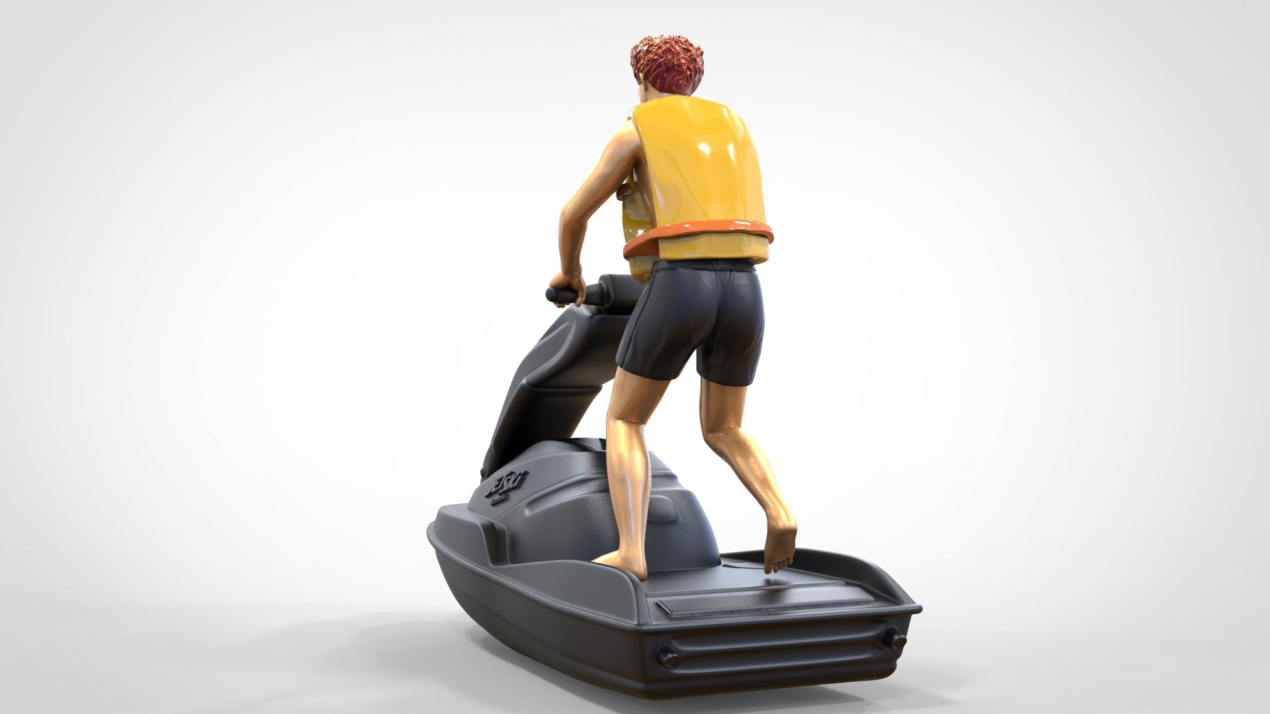 N1 Jetski Driver standing 3D print model_3