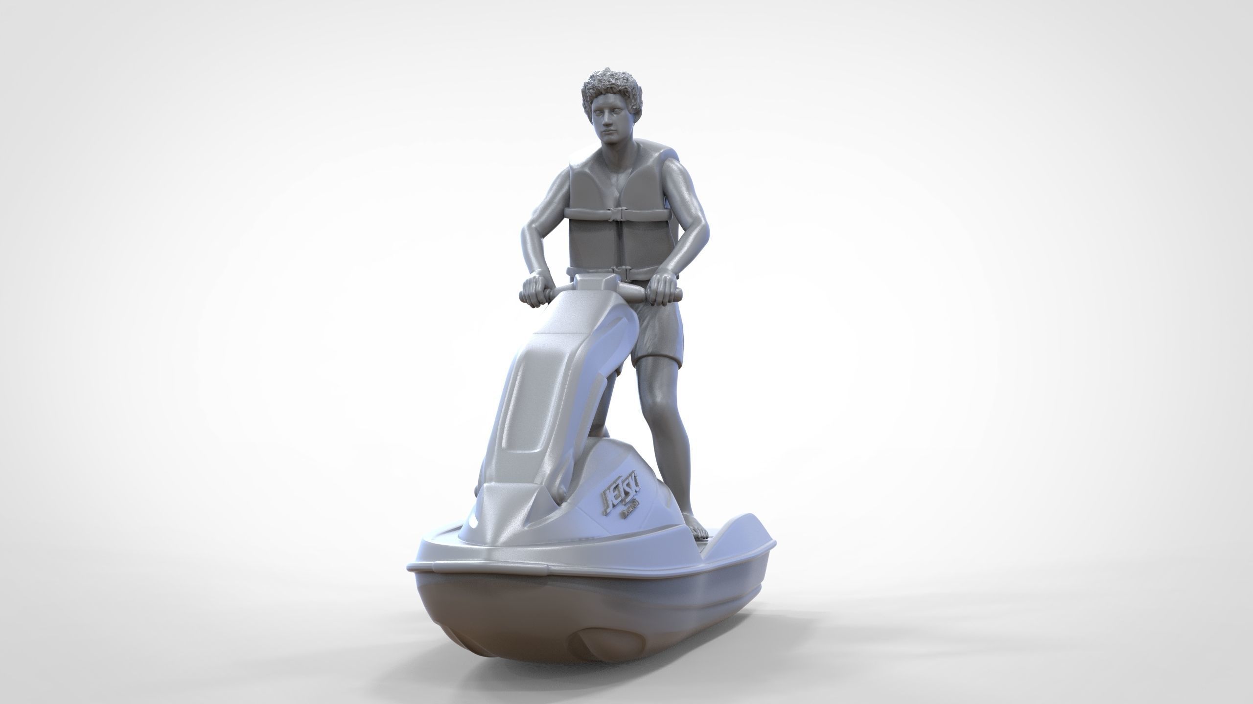 N1 Jetski Driver standing 3D print model_38