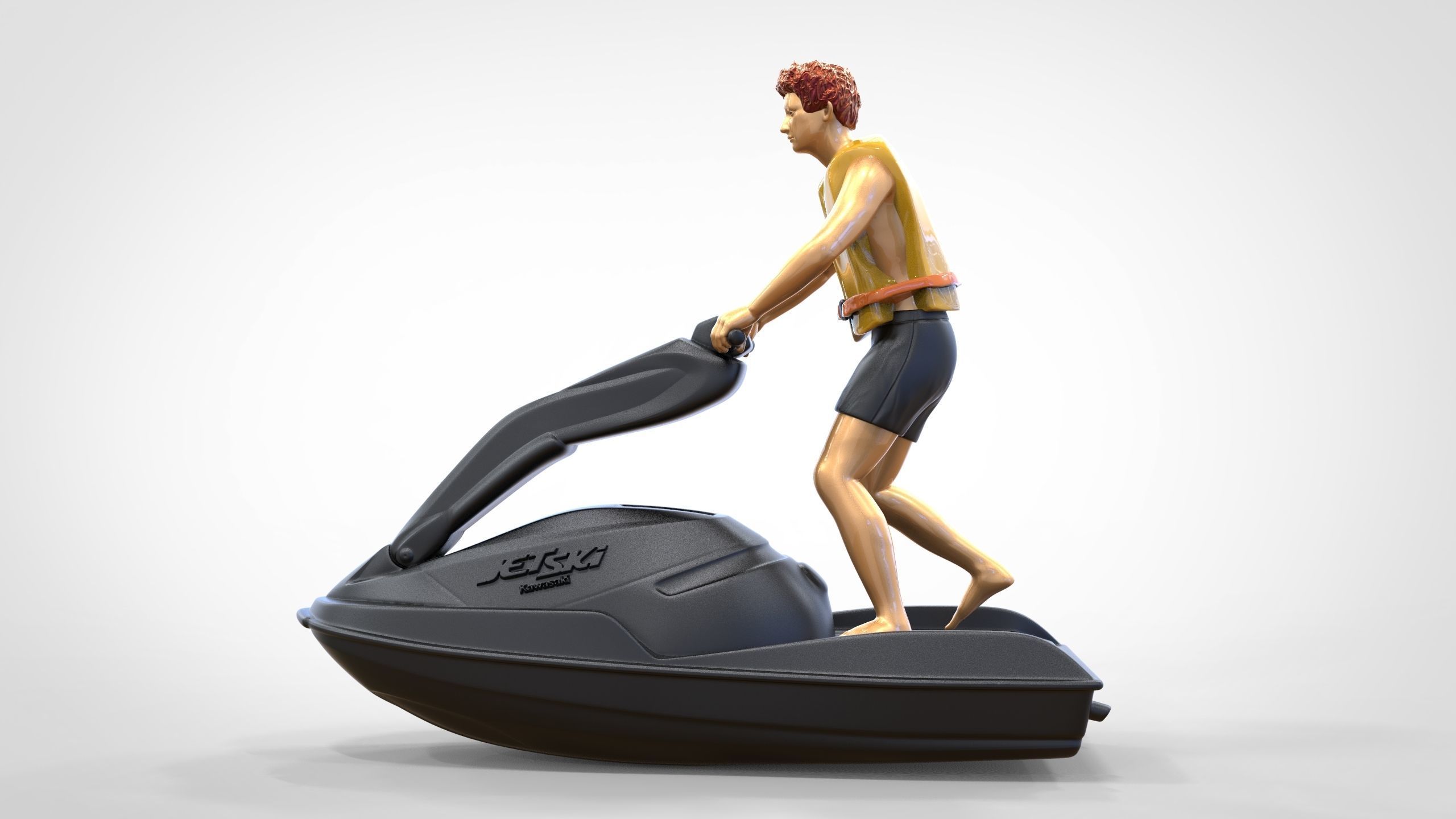 N1 Jetski Driver standing 3D print model_35
