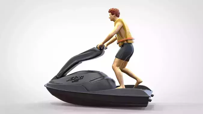 N1 Jetski Driver standing 3D print model