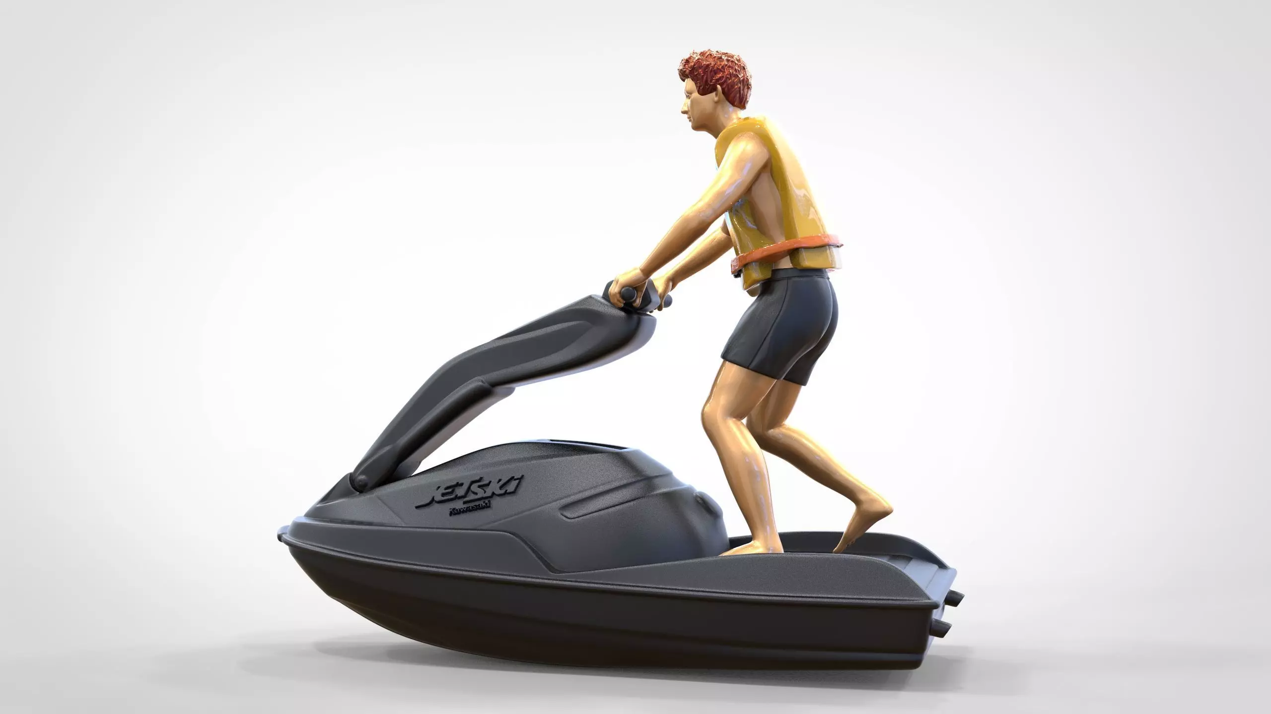 N1 Jetski Driver standing 3D print model_0