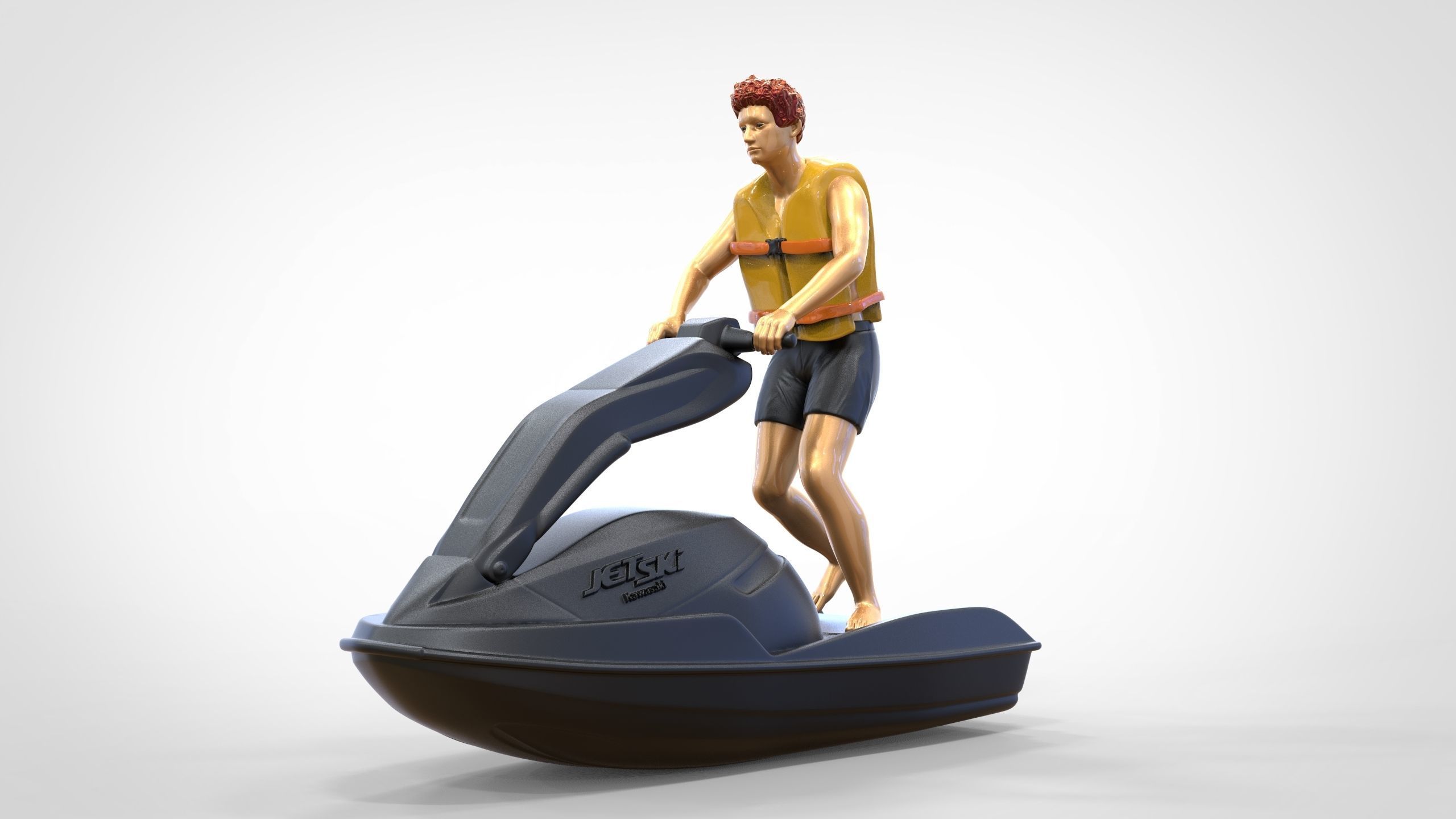 N1 Jetski Driver standing 3D print model_30