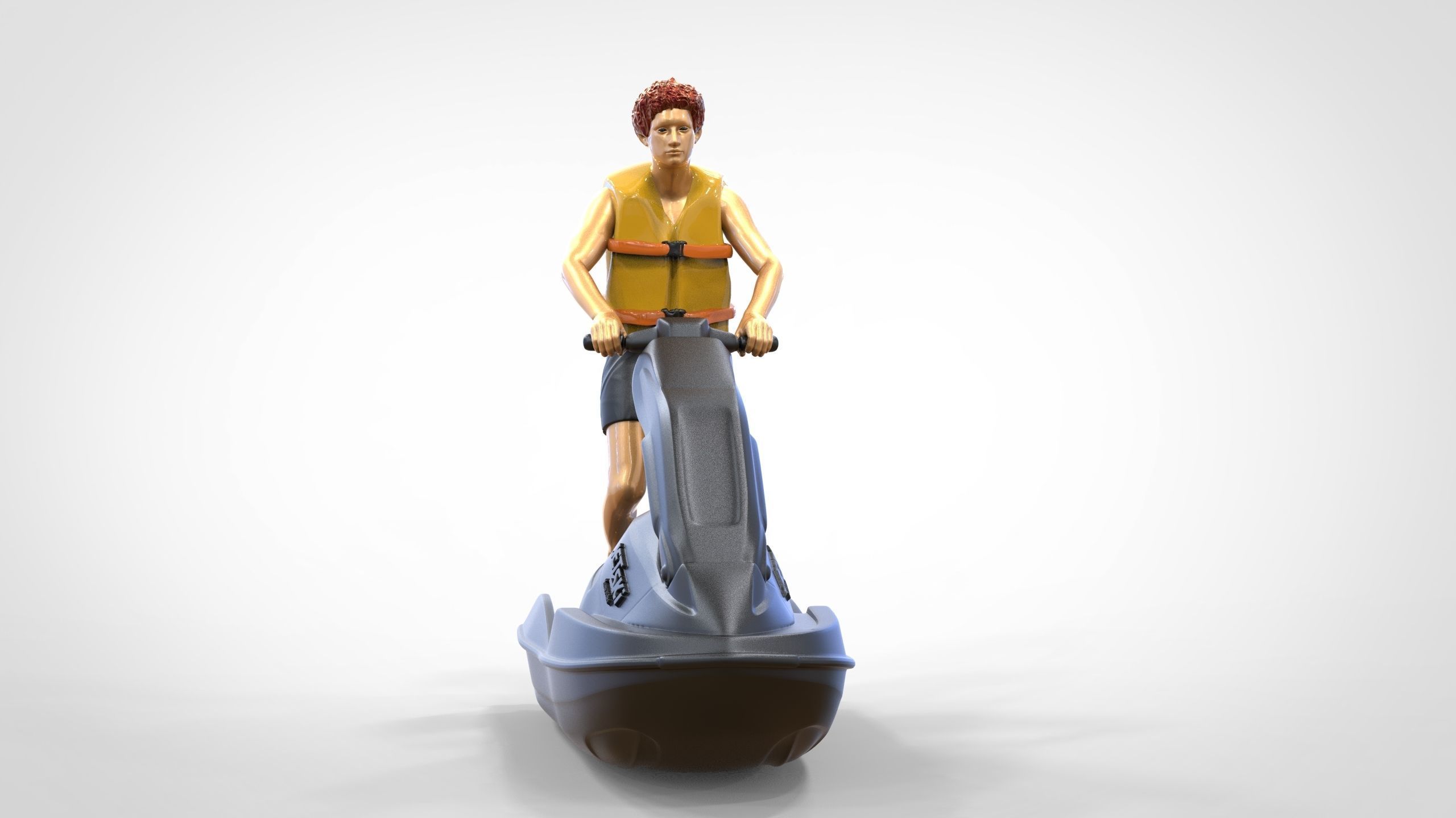 N1 Jetski Driver standing 3D print model_24