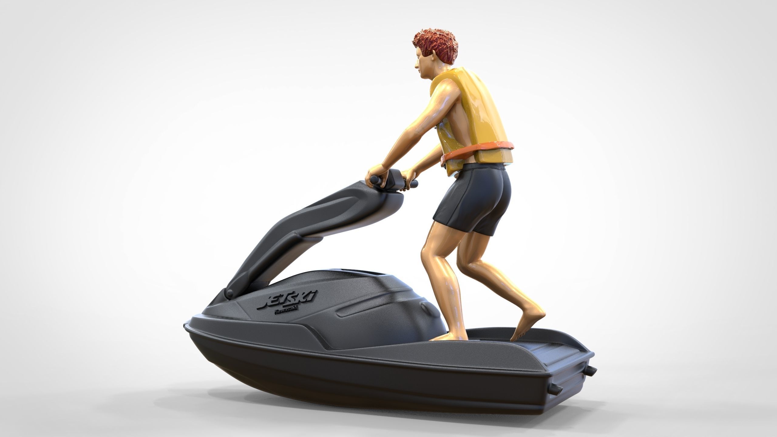 N1 Jetski Driver standing 3D print model_17